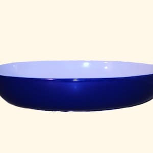 Vintage SilverStone Ceramic Roasting Pan: Cobalt Blue Oval Bakeware, 3 Quart
