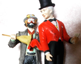 Ringmaster Emmett Kelly is Weary Willie the Hobo Clown by Flambro is a Large Circus Collectible Figurine