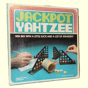 Vintage Jackpot Yahtzee Board and Dice Game a Unique Game