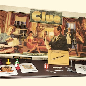 Clue Board Game 1986 Vintage Parker Brothers Classic Mystery Detective Game