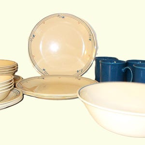 Vintage Country Violets Corelle Dinnerware Set - 25 Piece Service for Four