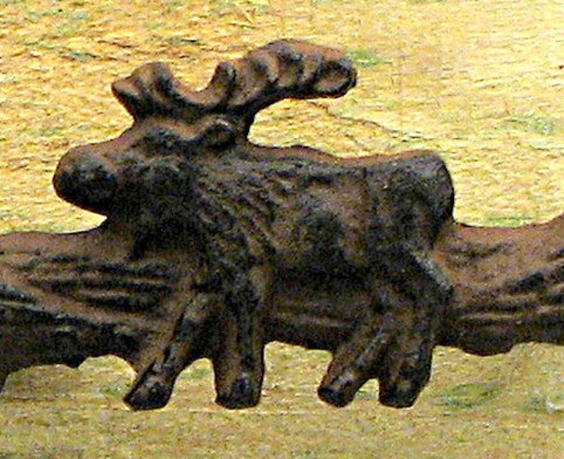 Six Moose Dresser Drawer Pulls Are Rustic Cast Iron Furniture Etsy
