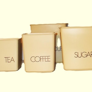 Retro Earthtone Kitchen Canister Set: Nesting Vintage Kitchen Storage