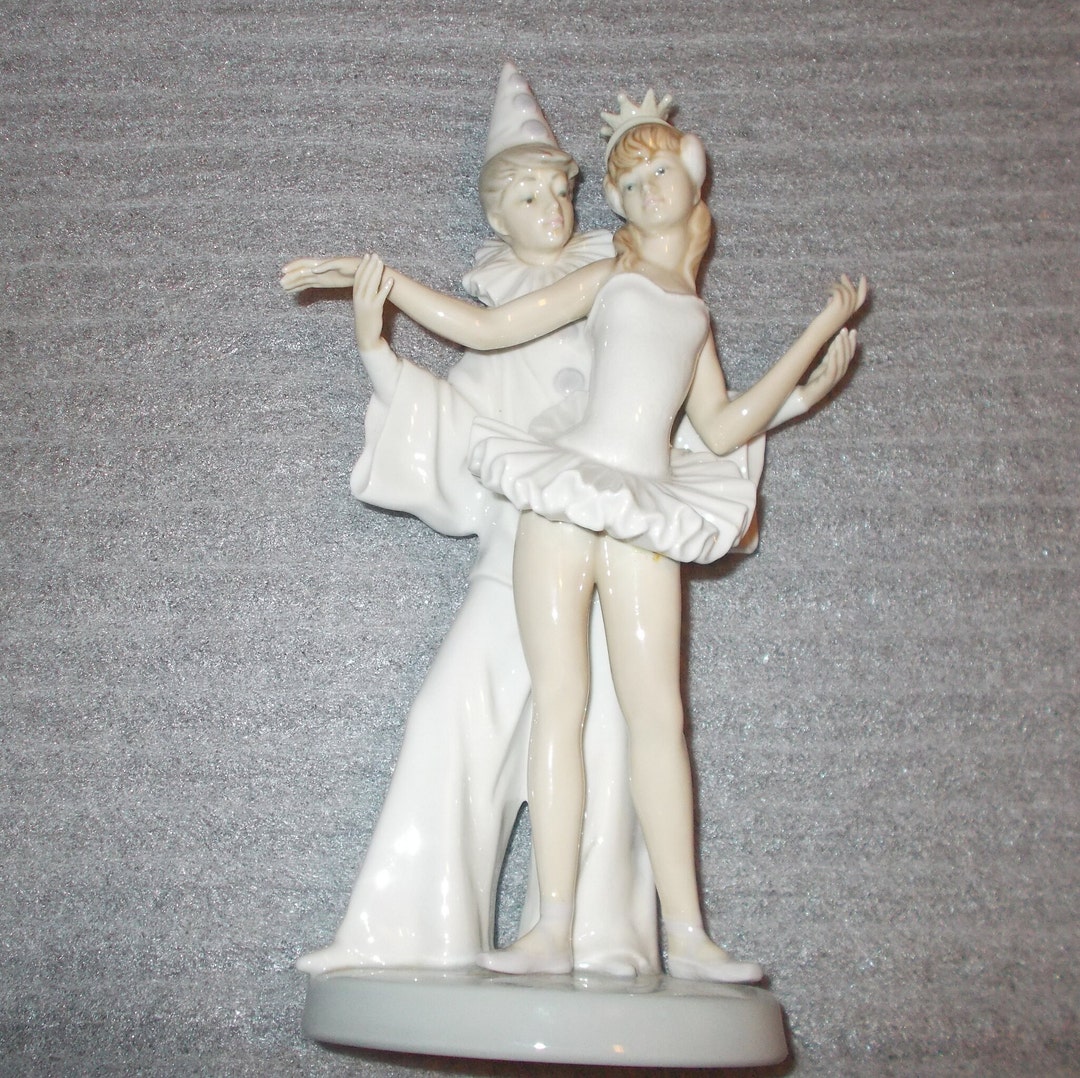 Retired Lladro Clown With Ballerina Vintage Figurine 1995 Hand Etsy
