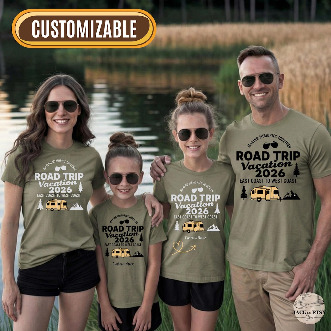 Custom Road Trip Vacation 2026 Shirt Matching Family RV Camper Tee Il O2gc 