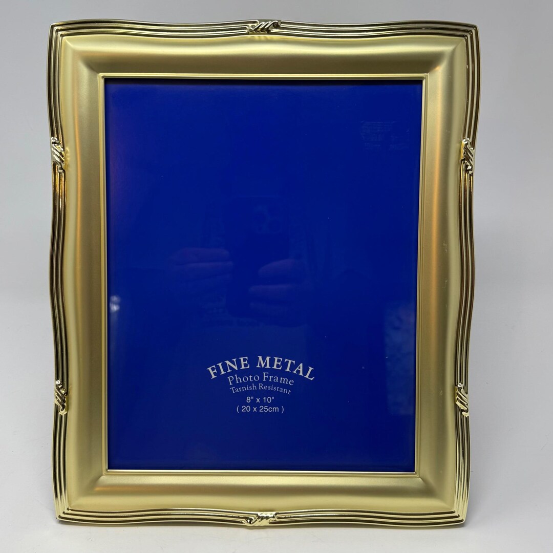 Vintage Brass Gold Photo Picture Frame Ornate 80s 90s Scrolls 8x10 — free download