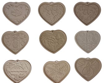 9 moldes vintage para galletas con forma de corazón de Pampered Chef, colección decorativa para repostería y cocina