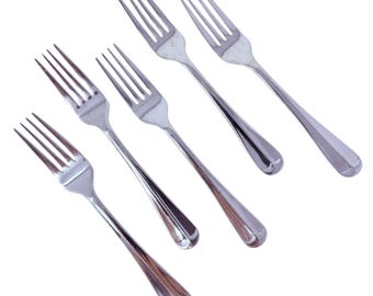 5 Vintage Salad Forks DRAYCOTT Oneida Stainless Steel Flatware 7", vintage flatware, vintage tableware, Replacement Flatware