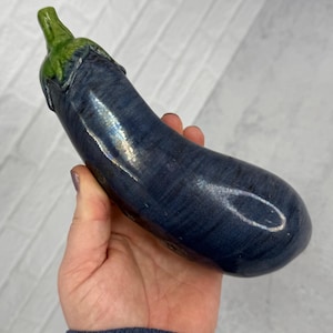 Vintage Realistic Lifesize Purple Eggplant Decor Fake Fruit Faux Vegetable Centerpiece Staging