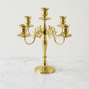 Vintage Baldwin Brass 5 Arm Candelabra Candle Holder, Converts to Triple Candleabra, Polished, Candle Holder, Vintage, Candlestick Holder