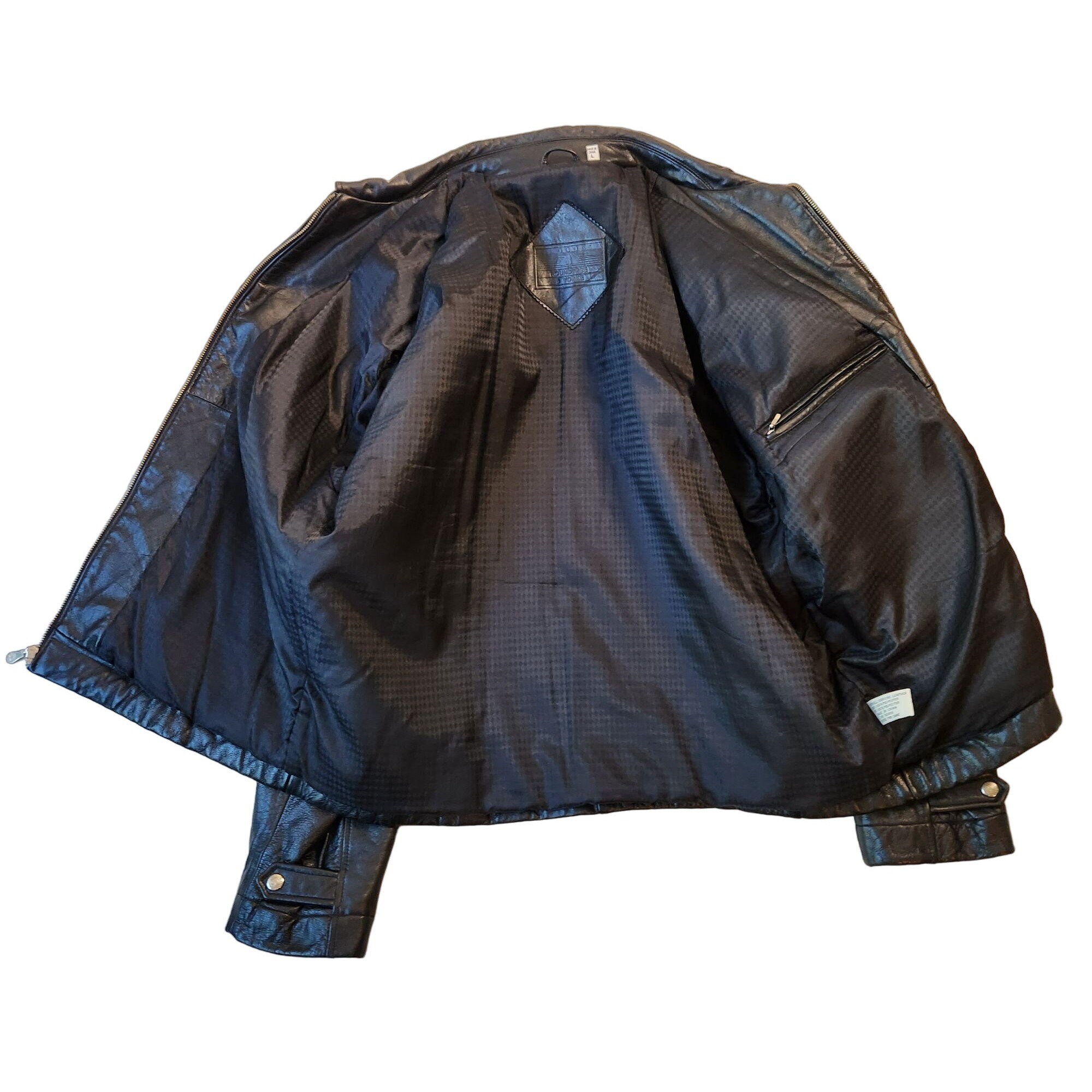 Vintage Mens Classic Black Leather Jacket Coat Medium Vintage Mens Classic Black Leather Jacket Coat Medium