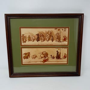 Vintage Chacun Son Tour (Wait Your Turn) Ala queue (Dirty Dogs) Boris O'Klein Framed Matted Print Dog Dogs