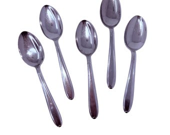5 Cucharas Ovaladas Vintage PRETTY Cubiertos de Acero Inoxidable Utica Reemplazo