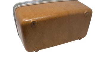 Vintage Samsonite Train Case – Brown Hard Shell Makeup Travel