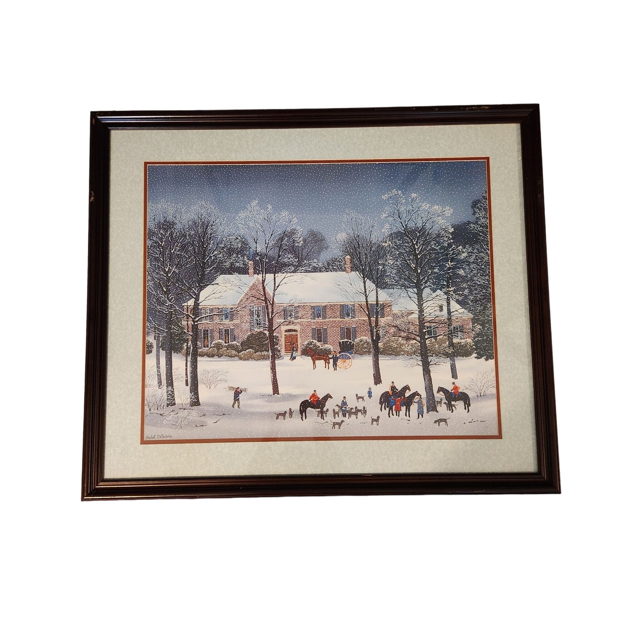 ミシェル・ドラクロワ「La Chasse D Hiver」ファインアートサイン入り