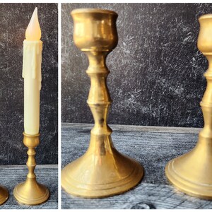 Pair Vintage Solid Brass Candlesticks Taper Candle Holders 4&quot;T Mid Century, Vintage Brass, Vintage Candlesticks, Brass Candlestick Set, MCM