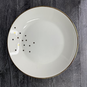 Vintage Richard Ginori Manifattura GIN181 Gold & White Stars Gold Trim Soup Bowl 1735 Italy Italian Dinnerware
