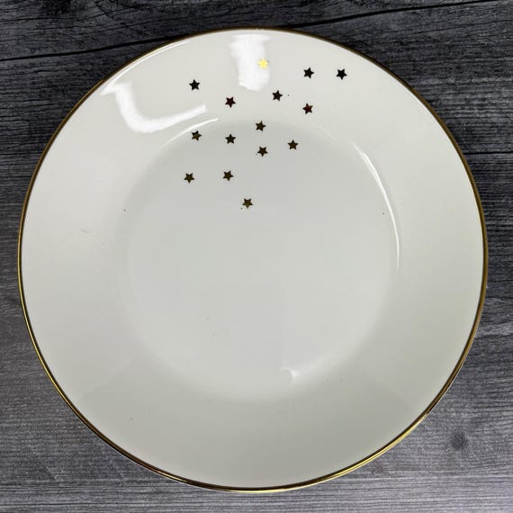 Vintage Richard Ginori Manifattura GIN181 Gold & White Stars Gold