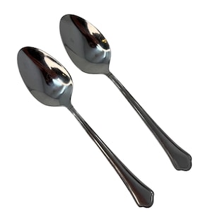 2 Oval Place Spoons CAPRI FROST Stainless Flatware INTERNATIONAL Silver, Vintage, Discontinued, Replacement Silverware