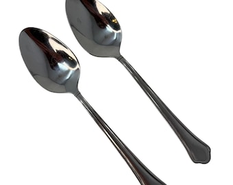 2 Cucharas Ovaladas CAPRI FROST Cubiertos Inoxidables INTERNACIONAL Plata, Vintage, Descontinuado, Cubiertos de Repuesto