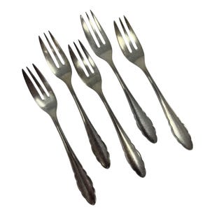 5 Vintage Pastry Forks Henckles Solingen Zwillingswerk Silverplate, Vintage Flatware, Vintage Silverware, Nicht Rostend