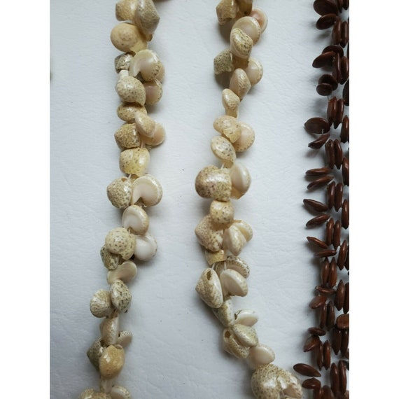 Lot 7 Hawaiian Natural Sea Shells Koa Seed Lei Ne… - image 5