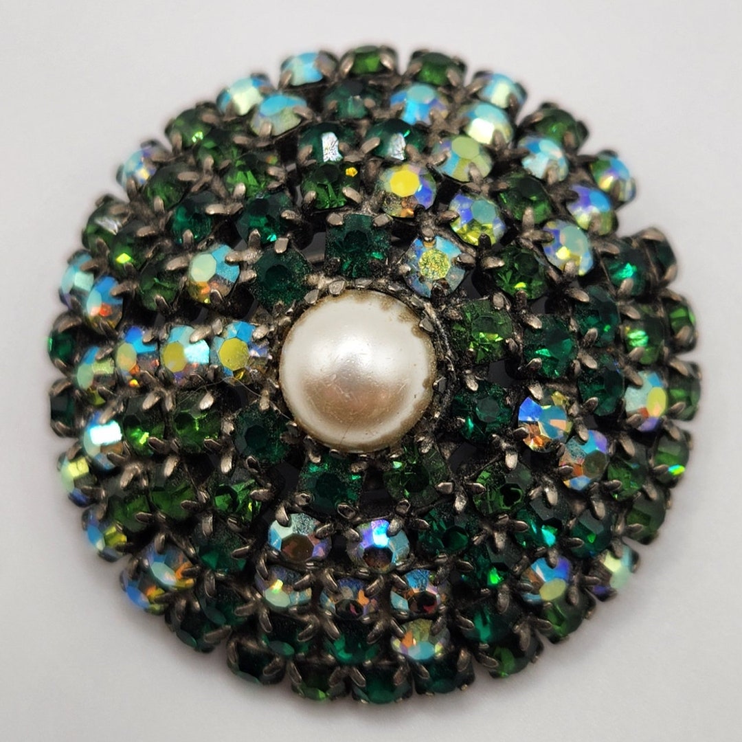 Vintage Green Color Plant Pearls Neroli Brooch Pin Tree Flower Enamel Brooches For Women Coath Accessories I.365731436