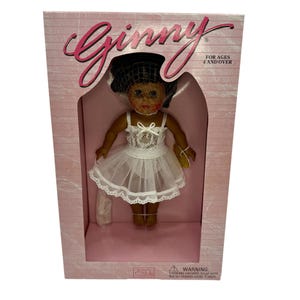 Vintage Vogue GINNY Doll 1995 Dress Me African American 4DM03 NIB 8&quot; Doll in Lingerie & Stand Collectible Gift
