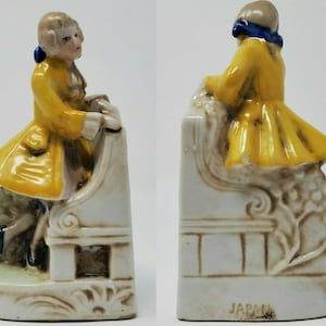 Vintage / Antique Victorian Male Porcelain Figurine 5-3/8" Tall Japan, Bookend, Book Ends?