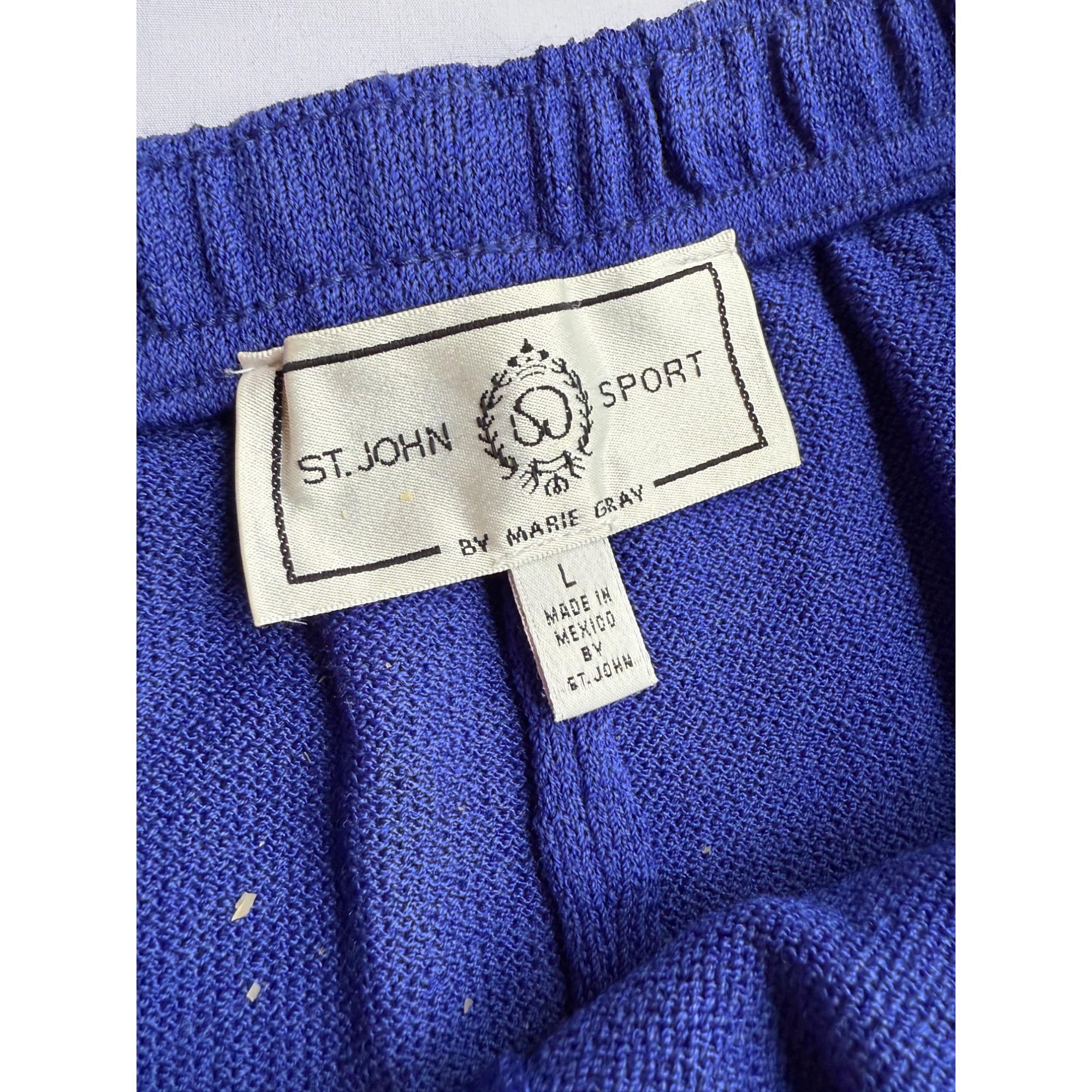 St. John Sport by Marie Gray Wool Blend Knit Pants Royal Blue  display picture 1