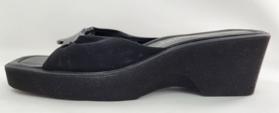Vintage Donald Pliner Black Wedge Platform Sandal… - image 5