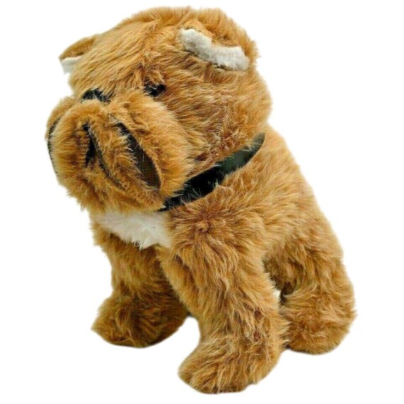 Vintage Mack Bulldog Plush Dog by BJ Toy Co, Brown Stuffed Animal