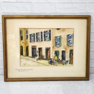 Watercolor Print? SUJO Broad Street Flower Ladies Charleston, South Carolina Whimsical Wall Art, Art, Watercolor Painting, Painting, Vintage