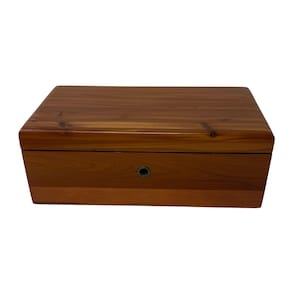 Vintage Lane Cedar Box, Exposures Promotional Keepsake Jewelry Storage Chest, Aromatic Wood Trinket Box, Rustic Wooden Decor
