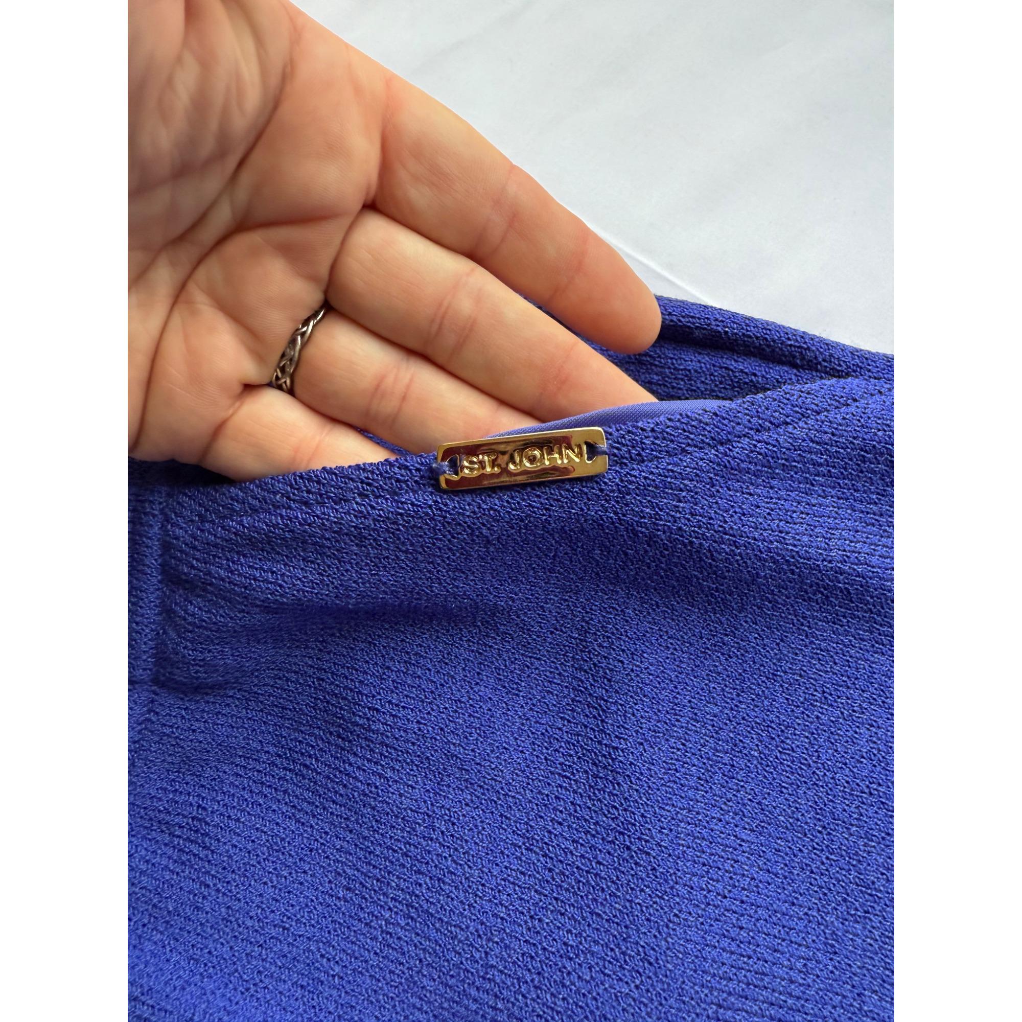 St. John Sport by Marie Gray Wool Blend Knit Pants Royal Blue  display picture 1