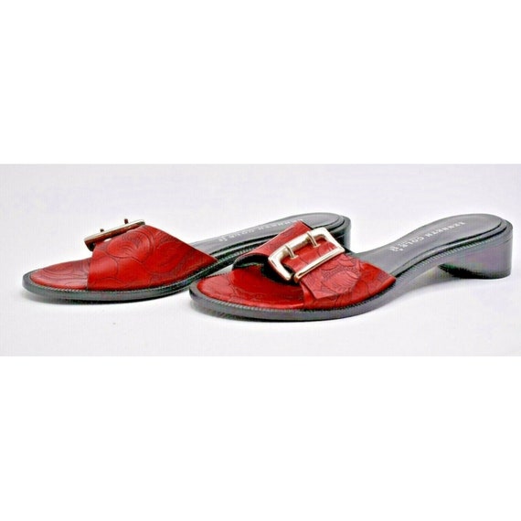 Vintage Kenneth Cole Red Tooled Leather Sandals Slides Womens Sz 6 M 36 Classic Sandals Vintage Women Sandals Vintage Leather Sandals Etsy UK