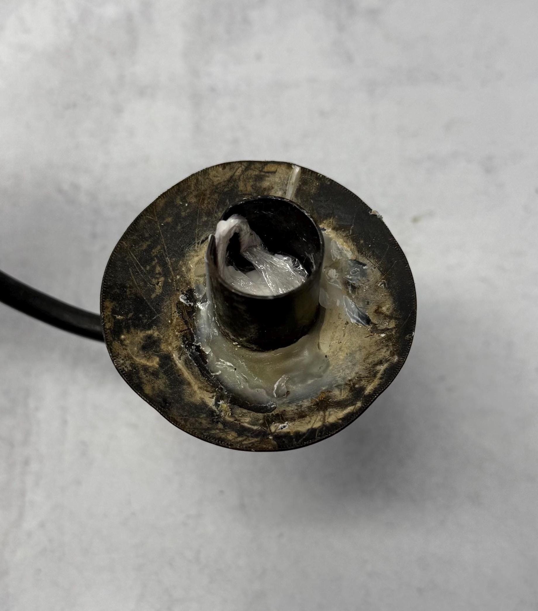 18th C Iron Trammel Single Candleholder Cast Iron Sawtooth