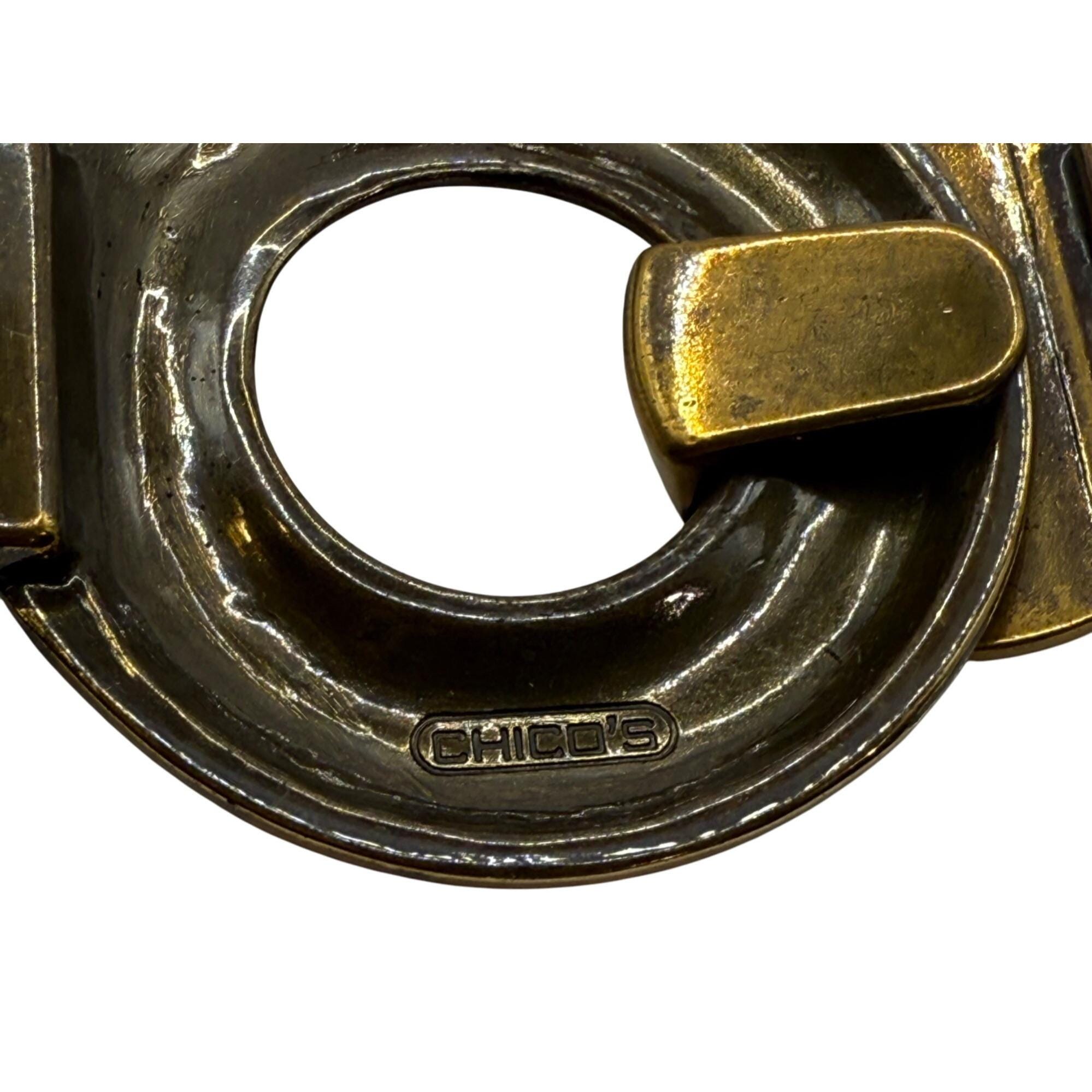 Vintage Chicos Slide Adjustable Belt With Hook Buckle Jacquard Fabric M/L Chico main image 3
