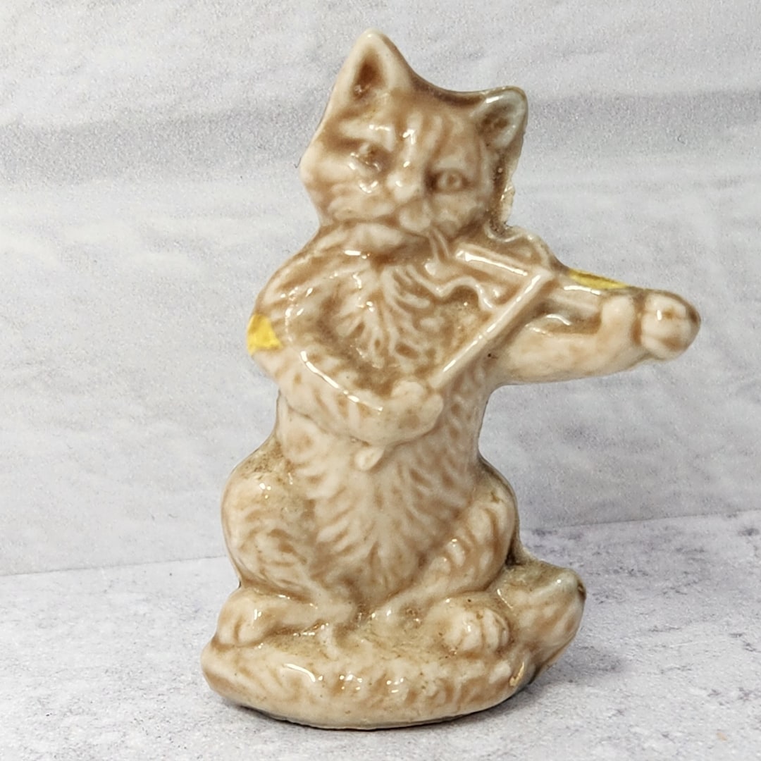 Vintage Porcelain Wade Cat Playing the Fiddle Figurine, Vintage Wade ...