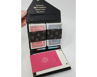 Vintage Bridge Ensemble Playing Cards 2 Deck Scorepad Bank of Clearwater Florida, deck of cards, bridge game cards, vintage gaming