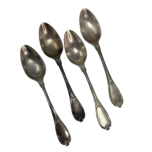 4 Vintage Tea Spoons Teaspoons HACKER Silverplate, vintage flatware, vintage tableware, vintage spoon