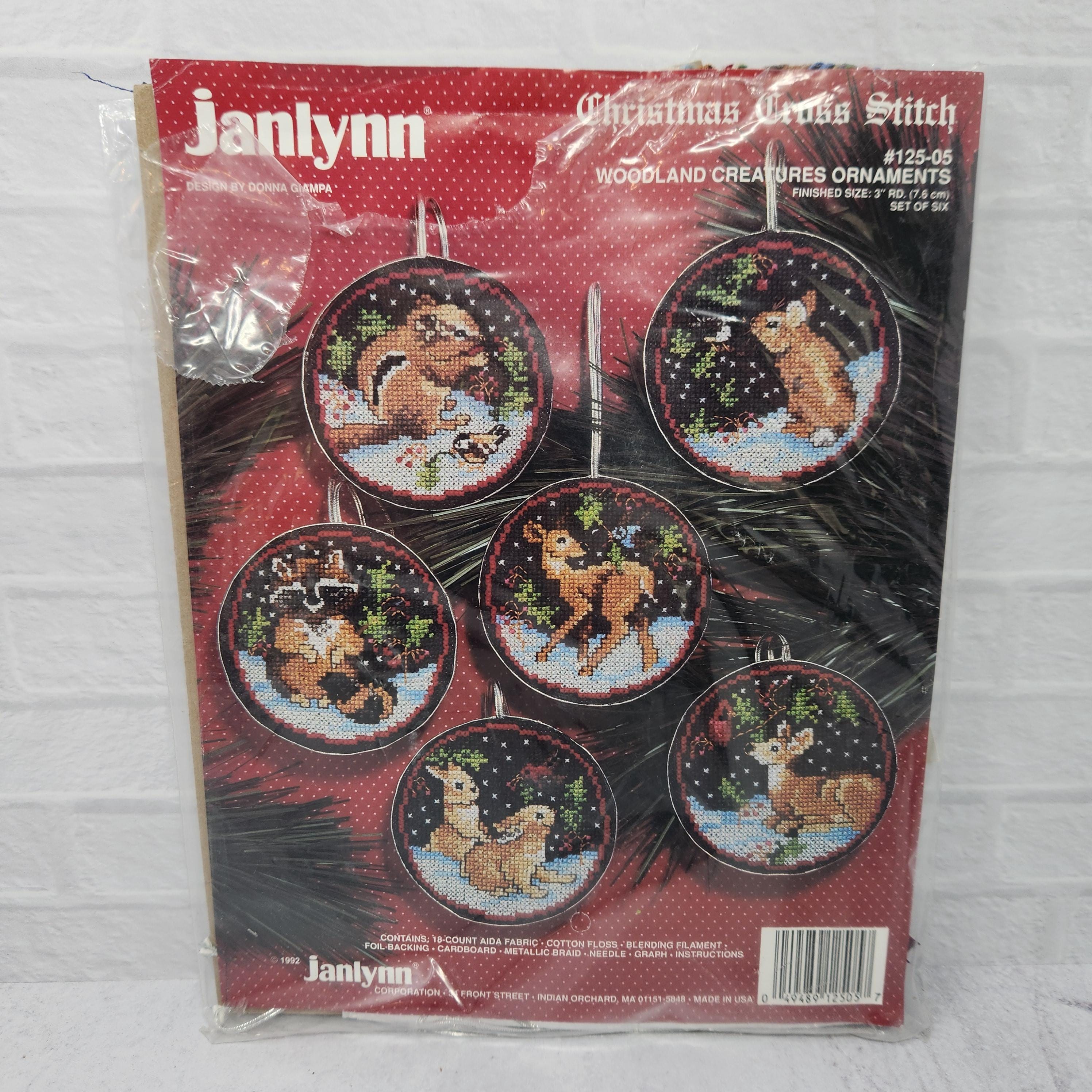 Vintage Janlynn Christmas Cross Stitch Kit Woodland Creatures