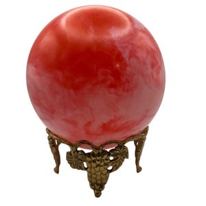 Vintage Large Brass Grape Cluster Sphere Stand Crystal Ball Stand Crystal Stand, Crystal Display, Witchy, Altar Décor, Altar Decoration