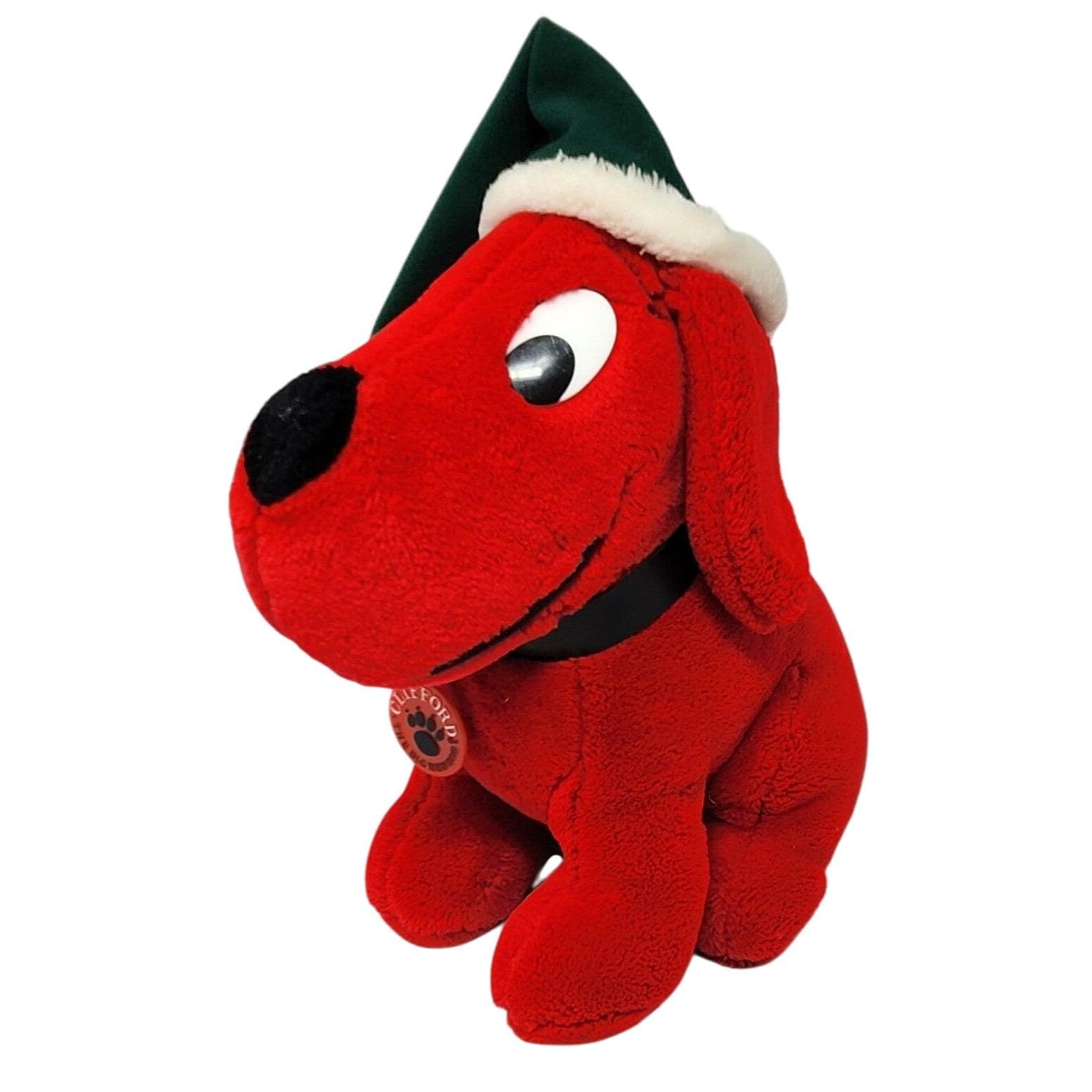 Vintage 1990s Dakin Clifford Holiday Plush 10 Inch Christmas Dog