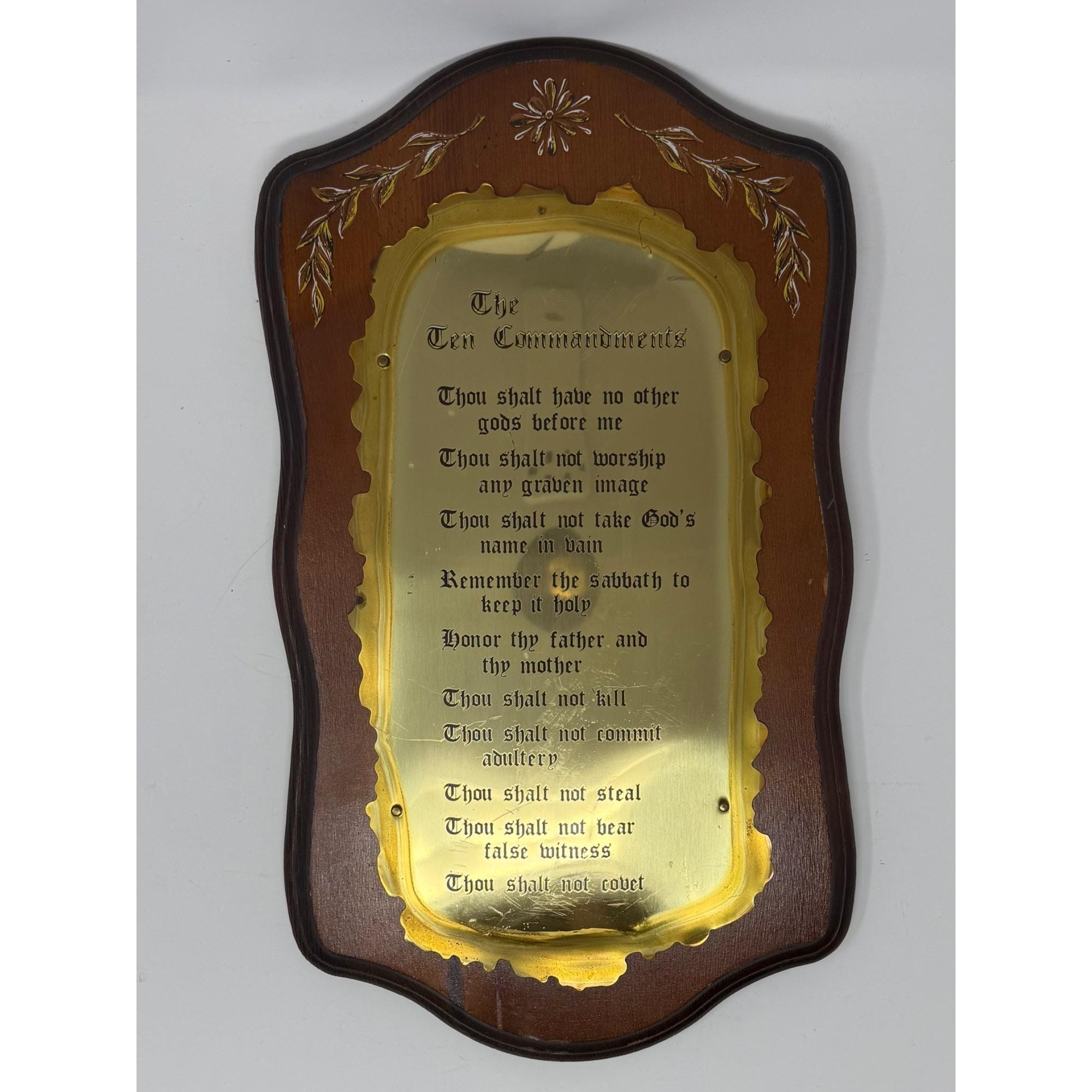 Targa da parete divertente con scritta in lingua inglese Ten Commandments, per casa, bagno e bar, pub, in metallo, stile retrò, vintage, decorazione artistica da parete, 20,3 x 30,5 cm