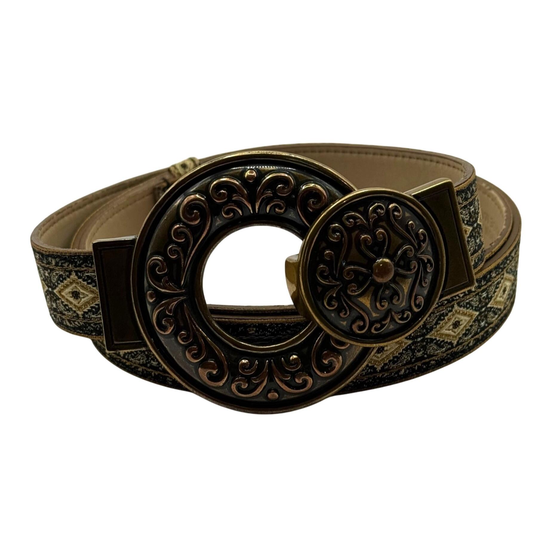 Chicos - M/L black leather belt,‎ silver/gold eye and hook closure Chico main image 2