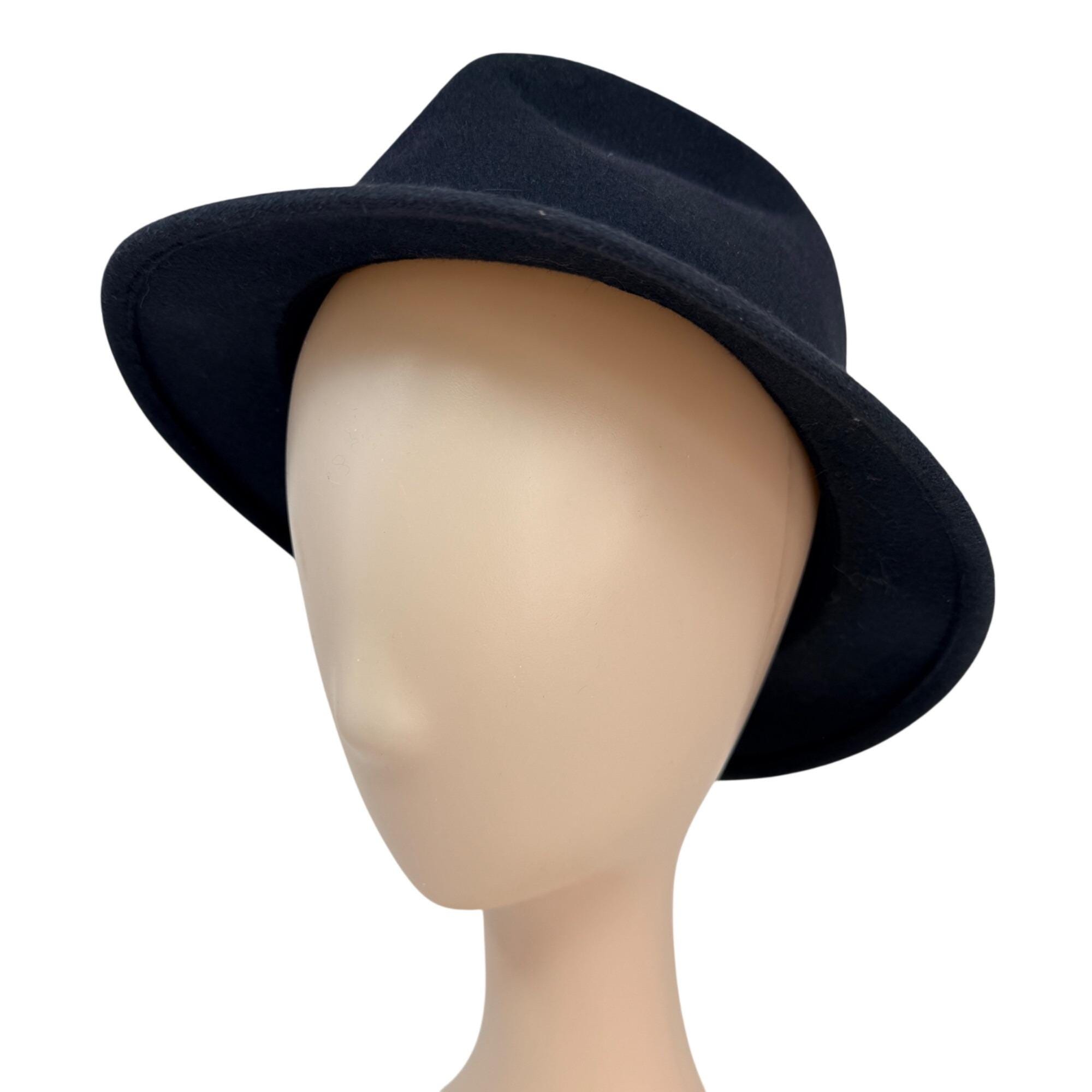 Vintage Panizza Kanguroo Navy Felt Hat Italy Waterproof Rabbit Fur‎ 1980s Vintage Panizza Kanguroo Navy Felt Hat Italy Waterproof  main image 3