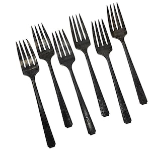 6 Vintage Salad Forks GRENOBLE Oneida 1938 Prestige Silverplate, Vintage Flatware, Vintage Tableware, Vintage Silverware