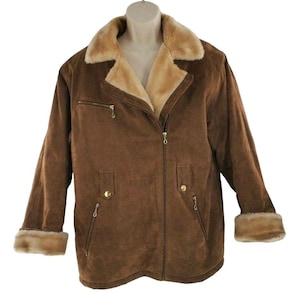 vintage Charles Klein pour homme en cuir et daim imitation peau de mouton doublée sz M manteau d'hiver veste hippie manteau bohème