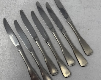 7 Colonial Artistry Oneida Silver Stainless Flatware Dinner Knives KNIFE 9", Knives, Stainless Steel, Silverware, Replacement Silverware